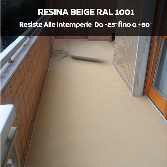 Resina UNIVERSALE BEIGE RAL 1001 Satinato - Ultra Resistente - Officine - Capannoni - Appartamenti - Terrazzi