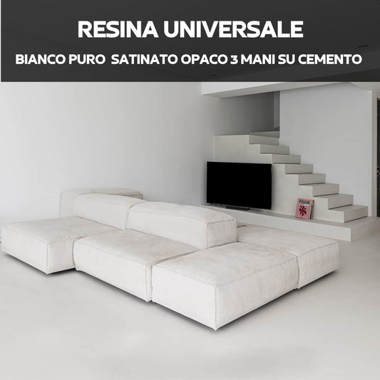 Resina UNIVERSALE BIANCO PURO Satinato - Ultra Resistente - Officine - Capannoni - Appartamenti - Terrazzi