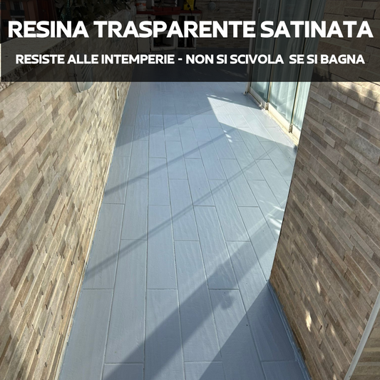 Resina Trasparente Satinata V48 Resistenza Estrema da -25° a + 85° Terrazzi Auto Bordo Piscine Acqua Salata