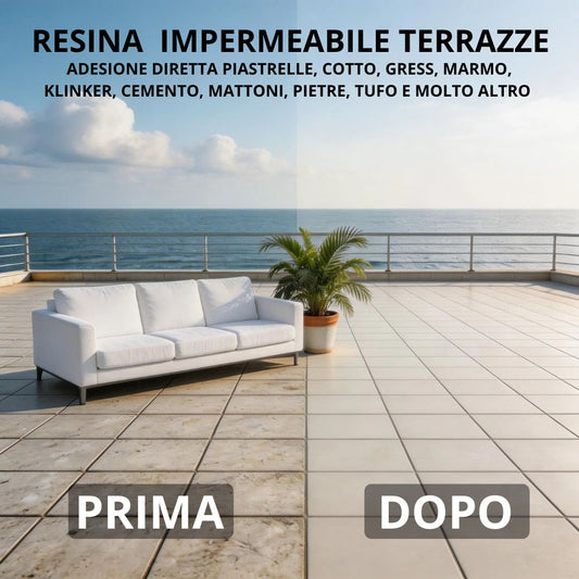 Resina Trasparente Satinata V48 Resistenza Estrema da -30° a + 85° Terrazzi Auto Bordo Piscine Acqua Salata