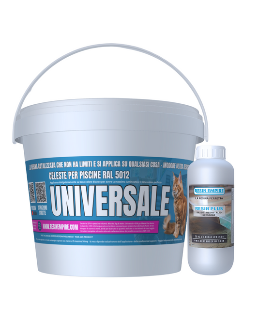Resina UNIVERSALE Celeste RAL 5012 Satinato - Ultra Resistente  - Officine - Capannoni - Appartamenti -  Terrazzi